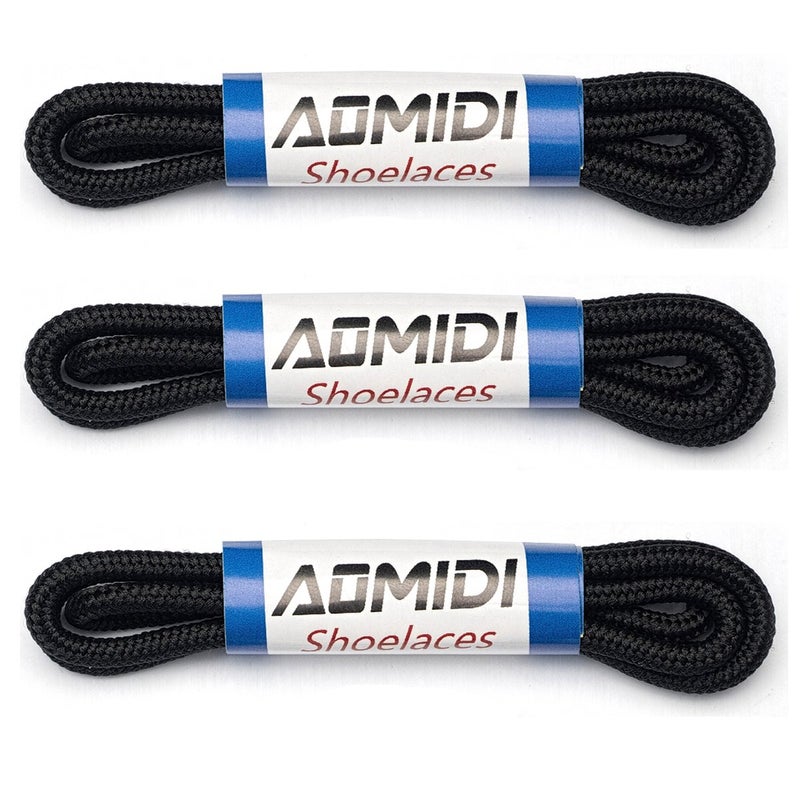 AOMIDI Shoelaces Round Athletic Shoes Lace (3 Pair) - for Shoe and Boot Laces Shoelaces Replacements (27" inches (69 cm), Black) - Image 4